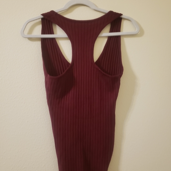 Forever 21 Ribbed Knit Tank Bodysuit Red - Picture 2 of 4